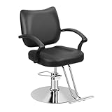 qajexluz Friseurstuhl, Friseurstuhl, Stylistenstuhl mit robuster Hydraulikpumpe, um 360 Grad drehbarer Friseurstuhl, Schönheitssalon-Stuhl, Ausrüstung, maximale Tragkraft 150 kg, Schwarz