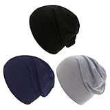 Mayoii 3er-Pack Beanie Kinder – Dünne Mütze Kinder, Doppellagige Wintermütze aus Baumwolle für Jungen & Mädchen, Weiches Slouch-Design für Frühling, Herbst & WinterWinter