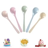 Eierlöffel Kunststoff, 5 Stück Eierlöffel Plastik, Wiederverwendbarer Plastiklöffel Klein, Suppenlöffel Bruchfester Bunte für die Küche Geeignet, für Marmelade, Joghurt, Kaffee