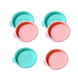 TingHaoO 6 mehrschichtige Backformen, flexible Silikon-Kuchenformen, Regenbogen-, Pfannkuchenformen, Schichtkuchen, Backwaren
