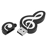 OVAQUIXI USB-Flash-Laufwerk, Schwarz Neuheit und Niedliche Musiknoten-Form Design Film-Datenübertragung USB-Stick (32GB)