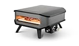 Millarco® Gas Pizza Ofen | mobiler Pizzaofen | Pizzastein Gasgrill bis 400°Grad regelbar | mit 34x34 cm Pizzastein | Tragbar für Terrasse und Balkon | Schwarz, Test 'SEHR GUT'