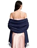 DiaryLook Kaschmir Schal Damen Winter Warm abendkleid Pashmina Schals tücher für Frauen Blanket Scarf Marineblau