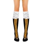 WLLHYF Socken mit Hühnerbeinen Verrückte lustige Overknee Socken Kreative Neuheit Socken Ofenrohrsocken Kniehohe Truthahnsocken Halloween für Frauen und Mädchen