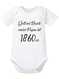 clothinx Gott sei Dank mein Papa ist 1860er | Lustiges Stadt und Fußballmotiv | Das ist Nachwuchsförderung auf bayrisch | Fußball ist unser Leben Baby-Body Bio Weiß Gr. 62