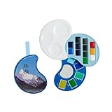Baoblaze Aquarellfarbe Set 17 Farben Aquarellmalerei Professionelle Waschmaschine Aquarell Set für alle Altershobbyisten Künstler, Kühle Farbe
