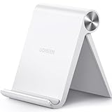 UGREEN Handy Ständer Tisch Handyhalter Schreibtisch Handyhalterung klappbar Handyständer für Tisch kompatibel mit iPhone 17 16 15 14 13 12 Pro Max, Galaxy S23 Ultra S23+ S23 S22 bis 7,9 Zoll (Weiß)