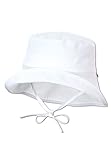 Sterntaler Baby Unisex Hut Baby Sonnenhut uni - Baby Hut, Kopfbedeckung Baby Sommer, Sommerhut Baby - aus Baumwolle - weiß, 49