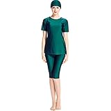 Herrenuhr Arbeitsuhr Badeanzug Farbe Beachwear Bademode Solide Badeanzug Frauen Muslimische Frauen mit Cap Swimwears Tankinis Set Manschetten Hemd