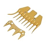 ViaGasaFamido 2 Stück Schafscheren-Ersatzklingen, Goldfarben, Gebogen, 9 Zähne, Professionelle Scherklingen aus Hartstahl für die Fellpflege von Tieren mit Dickem Fell, Alpakas, Lamas