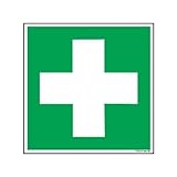 HUW24 Lebenszeichnung KNS Erste Hilfe selbstklebend, leuchtet im Dunkeln, 148 x 148 mm, Standard BGV A8