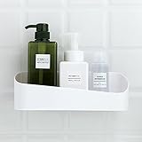 Torytoe Badezimmer Regal, Weiß Duschkorb Wasserdichte Duschregal Ohne Bohren Kunststoff Duschkörbe Ablagen mit Ablauföffnungen für Küchen und Badezimmer