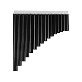 Panflöte, Blasinstrument C-Taste 16 Pfeifen Musical mit Papptragetasche für Erwachsene für Anfänger für Lehrpersonal(Schwarz)