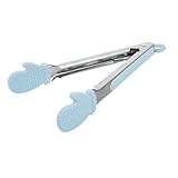 MAGICLULU Rutschfester Lebensmittelclip Kekszange Fleischzange Bonbonzange Metallzange Kochzange Lebensmittel-clip-zange Grillzange Lebensmittelzange Toastzange Salatzange Sky-blue Kieselgel