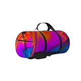 Sporttasche im Vintage-Stil mit abstraktem Regenbogenmuster, Tragetasche, wasserdichte Sporttasche mit Schultergurt, Reißverschluss, 2 Seitentaschen für Damen und Herren, Reise- und Aufbewahrungs-Umhä