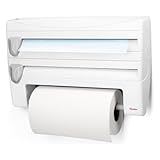 Metaltex 254410 Roll-n-Roll 4-in-1 Küchenrollenhalter, Weiß , 39 x 10 x 25 cm.
