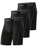 Runhit 3er Pack Herren Kompressionsshorts - Baselayer Sport Unterhosen Funktionsunterwäsche Tight Kompressionshose Kurz Laufunterwäsche Radlerhose XL