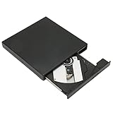Lazmin112 Externes DVD-Laufwerk, USB2.0-Hochgeschwindigkeitsübertragung, VCD-Brenner, Plug-and-Play, Tragbares, Schwarzes, Ultradünnes Optisches Laufwerk für Laptops, Desktop-Computer
