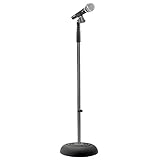 Pyle Mikrofonständer, Microphone Stand, Universalmikrofonhalterung mit robustem Kompaktsockel, höhenverstellbar von 0,85 bis 1,52 Meter