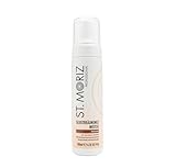 ST. MORIZ Professional Instant Tanning Mousse in Medium – schnelltrocknendes Selbstbräunungsmousse mit Applikatorfarbe mit Aloe Vera und Vitamin E Dermatologisch getestet ohne Tierversuche 200ml