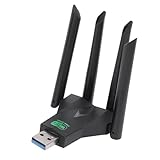 USB WLAN Adapter für Desktop PC, 1300 Mbit/s Dualband 5G/2,4G USB 3.0 WLAN Netzwerkadapter 4 Antennen Wireless Dongle für PC Laptop Unterstützt für XP, 7, 8, 8.1, 10 und 11