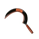 Xclou Garden Handsichel, mähfertige Sense mit geschmiedetem Sensenblatt, Sichel mit poliertem Holzgriff