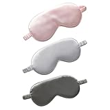 UPKOCH 3 Stück Schlafmaske aus Atmungsaktiver Seide mit Elastischem Band Lichtblockierend Leicht und Komfortabel Augenbinde für Reisen Zuhause und Erholsamen Schlaf