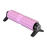 Schaumstoffrolle mit Ständer, Massagerolle, multifunktional, für Sportler, Tiefengewebsmassage, zur Muskelmassage, für Training im Fitnessstudio, Rosa