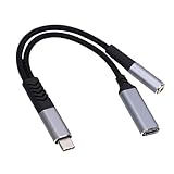 Plyisty -auf-3,5-mm-Kopfhörer-Ladeadapter, 2-in-1-AUX-auf-Sound-Adapter mit PD 60 W Schnellladung und HiFi 24 Bit 96 kHz, für Telefon, Tablet, Laptop