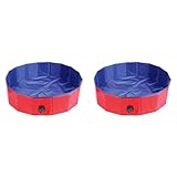 Faltbar Collapsible Hundebadewanne Mit Rutschfester Basis for Außen Garten Hinterhof Hundespielzeug