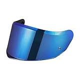 Helmvisier für FF808 Stream II,Motorradhelm Visier,Motorrad Windschutzscheibe Helm Visier passen,Helmlinsenvisier Vollgesichtsanpassung (Chrom Blau)
