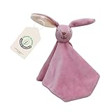 Cute Since 1999 Baby Schnuffeltuch & Kuscheltier ab 0 Monate - Rosa Hase Schmusetuch für Junge & Mädchen - Sachen & Geschenk für Neugeborene - Bio Tier Kuscheltuch & Schnüffeltücher - 35 x 35 cm