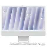 Apple iMac All-in-One Desktop-Computer mit M4 Chip mit 10 Core CPU und 10 Core GPU: 24' Retina Display, 16 GB gemeinsamer Arbeitsspeicher, 256 GB SSD Speicher, mit Zubehör, Nanotexturglas; Silber