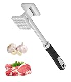 TIDEVAN Fleischhammer Fleischklopfer aus Edelstahl 27 cm Fleischklopfer Doppelseitig Antihaft Schnitzelklopfer aus Edelstahl Meat Tenderizer für Steak Schnitzel Koteletts Schwein Huhn