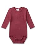 Sanetta Baby-Body langarm rot aus Merino-Wolle & Seide | Hochwertiger und nachhaltiger Body für Mädchen & Jungen aus Wolle-Seide-Mix. Baby Body