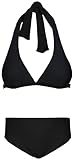 Aquarti Mädchen Bikini Set Bustier Bikinislip Zweiteiliger Badeanzug, Farbe: Zum Binden - Schwarz, Größe: 152