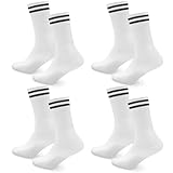 Socken Herren Damen Sportsocken 4 paar Tennissocken Schwarz Lange Baumwollsocken Weiß Laufsocken Arbeitssocken,weiss,35-38
