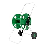 Schlauchwagen Kit Fahrbar Schlauchtrommel, 50m Gartenschlauch Wasser für Garten & Balkon, Durchmesser 38,5 cm