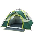 Pop-Up-Zelt 4 Personen Familie mit Fenster, Wasserdicht, Tragetasche für Camping Wandern 4 Jahreszeiten