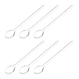 Housoutil Dessertlöffel Glas Kaffeelöffel Rühre Löffel Stangenmischlöffel Löffel Grifflöffel Tee- Rührer Klare Zierliche Teelöffel Hitzebeständig für Teezuckerbar- Party- Set von 6 6