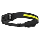 Stirnlampe wiederaufladbar, 2er-Pack, superhelle Stirnlampe mit Bewegungssensor, 230°-Weitwinkel-Scheinwerfer, 5 Beleuchtungsmodi, wasserdichte Stirnband-LED-Stirnlampe, Taschenlampe für Wandern, Lauf