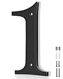 Emotionlite Hausnummern 1, 12,7 cm, Zinklegierung, Vintage-Hausnummern für außen und innen, schwarz