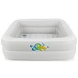 Bieco Planschbecken Baby | ca. 86x86x25 cm | Aufblasbarer Pool Kinder | Baby Pool | Planschbecken für Kinder rechteckig Baby Planschbecken für Kinder Balkon Babypool für Balkon Pool Baby Aufblasbar