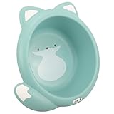LOLIPPYY Cartoon Waschbecken aus Dickem Kunststoff Kleines Tragbares Waschbecken für Neugeborene Multifunktionaler Waschtisch für Junge Mädchen und Kleinkinder Mintgrün mit Fuchs motiv