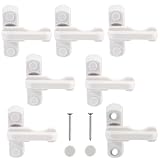 6 Stück Fenstersicherung - Fensterriegel mit Schwenkriegel und Befestigungsschrauben für Verstärkten Einbruchschutz, Fenstersicherungen aus ABS für UPVC PVC Fenster und Türen