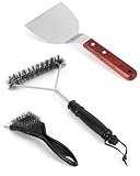 Grillbürsten Set Edelstahl, 3 Pack BBQ Reinigungsset Grillzubehör mit Drahtbürsten & Grillschaber für Gasgrill, Holzkohlegrill & Grillrost
