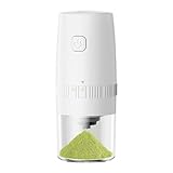 Elektrische Kaffeemühle, tragbare Kaffeemühle, Bohnen Trockenmühle, einfach zu bedienen, solides Material, Schwarz/Weiß, 19 cm, für Reisen, Camping und Heimbrauen