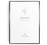Artower® Bilderrahmen Schwarz Metall Dünner Rahmen für DIN A2 42 x 59,4 cm | Posterrahmen Groß Collage | Picture Frame Metal 42x60 cm | Aluminium Schmal Bilderrahmen | Black Poster Rahmen