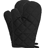 2 Stück Topflappen Handschuh, Hitzebestaendig Ofenhandschuhe Backofen, Topfhandschuhe Hitzebeständiges Kochhandschuh Set für Kochen, Backen und Grillen