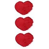 ABOOFAN 3 Stück Teppich aus Plüsch, für Schlafzimmer, Teppich, Chenille-Teppich, Lammfellimitat, Herz-Fußmatte, Fußmatte, für Schlafzimmer in Herzform